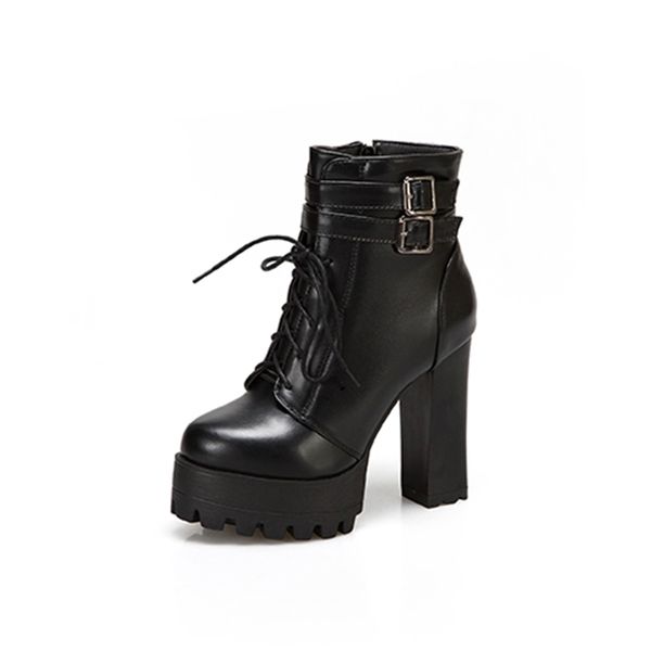 2021 the new comfortable street style round toe ankle lasso-up buckle zipper high heels platform robust motorcycle boots women's shoes, Black
2021 the new comfortable street style round toe ankle lasso-up buckle zipper high heels platform robust motorcycle boots women's shoes, Black