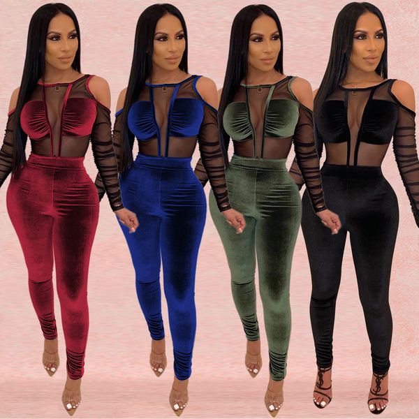 swimsuits and long pants wear set fashion new womentwo piece pants hollow out mesh velour panelled ladytwo piece sets, Gray
swimsuits and long pants wear set fashion new womentwo piece pants hollow out mesh velour panelled ladytwo piece sets, Gray