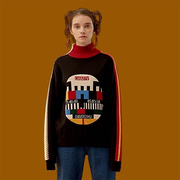 new autumn women vintage black sweater cotton knitwear pullover knitted geometric thicken warm sweaters winter turtleneck 201130, White;black
new autumn women vintage black sweater cotton knitwear pullover knitted geometric thicken warm sweaters winter turtleneck 201130, White;black