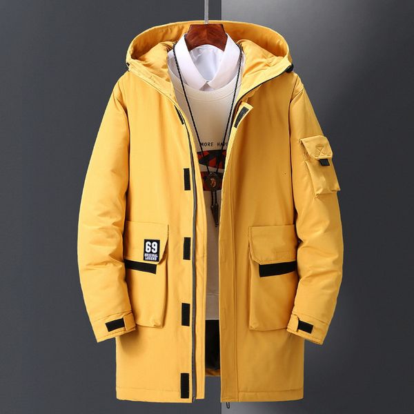 men's coat winter new mid long korean fashion tooling thickened down jacket, Black;brown
men's coat winter new mid long korean fashion tooling thickened down jacket, Black;brown