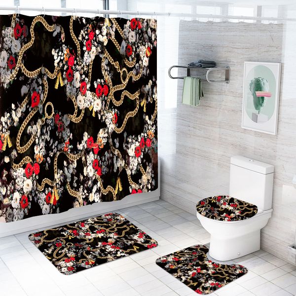 gold chain leopard print 4pcs/sets bathroom waterproof shower curtain contour mat toilet cover bath mat shower curtain set
gold chain leopard print 4pcs/sets bathroom waterproof shower curtain contour mat toilet cover bath mat shower curtain set