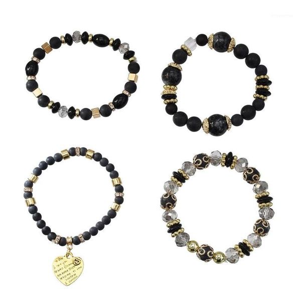 4pcs/set bohemian acrylic 4 colors beaded charm bracelets with heart pendant bracelet jewelry women party jewelry accessory1, Black
4pcs/set bohemian acrylic 4 colors beaded charm bracelets with heart pendant bracelet jewelry women party jewelry accessory1, Black
