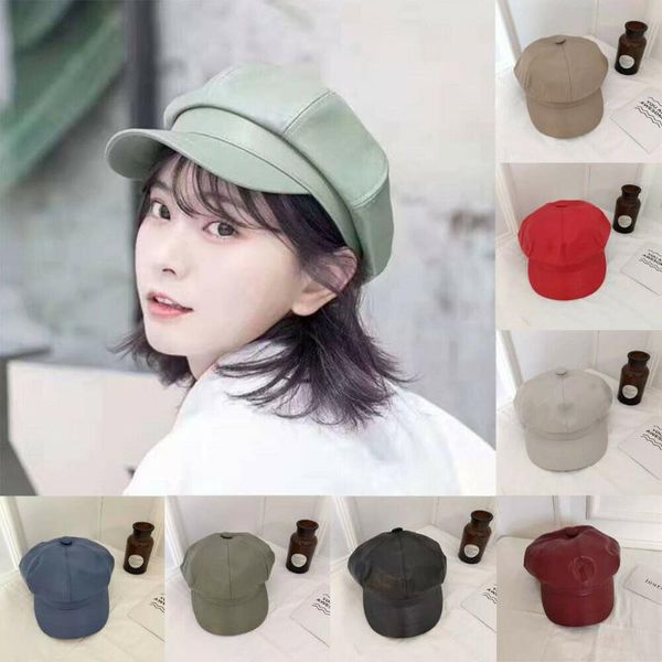 elegant women girls pu leather berets hats vintage female autumn winter warm caps solid color octagonal cap, Blue;gray
elegant women girls pu leather berets hats vintage female autumn winter warm caps solid color octagonal cap, Blue;gray