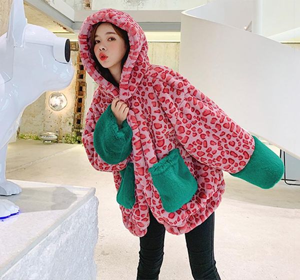 european autumn and winter new faux fur leopard contrast sleeve hooded princess loose thin coats women fashion streetwear 2020, Black
european autumn and winter new faux fur leopard contrast sleeve hooded princess loose thin coats women fashion streetwear 2020, Black