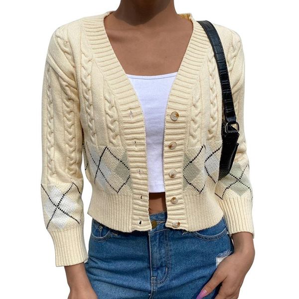 women's knits & tees vintage thin geometric rhombic cardigan sweater women autumn casual warm long sleeve outerwear chic england style, White
women's knits & tees vintage thin geometric rhombic cardigan sweater women autumn casual warm long sleeve outerwear chic england style, White