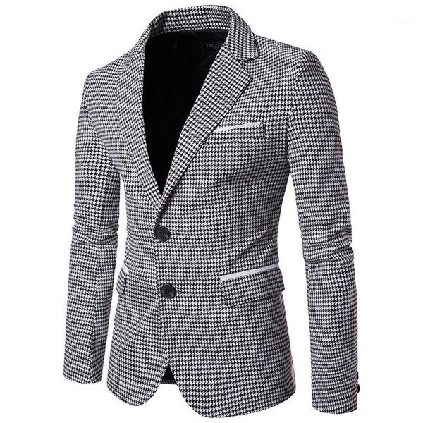 men suits stylish bird check large body pocket with white trim for men's casual two-button suit1, White;black
men suits stylish bird check large body pocket with white trim for men's casual two-button suit1, White;black