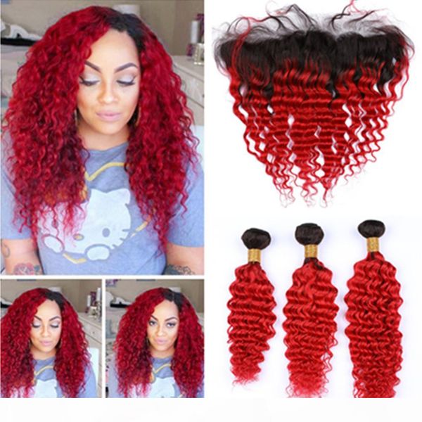 #1b red ombre deep wave brazilian virgin human hair bundles with frontal bright red ombre deep wavy 13x4 lace frontal closure with weaves, Black;brown
#1b red ombre deep wave brazilian virgin human hair bundles with frontal bright red ombre deep wavy 13x4 lace frontal closure with weaves, Black;brown
