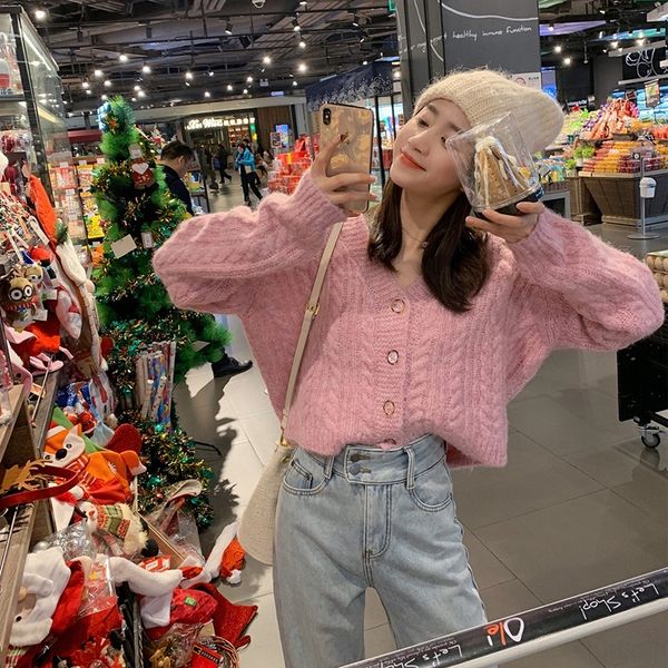 5zmfy sweater short short loose lazy style v-neck 2020 coat coat pink korean style outer knitted cardigan new women's 5pt7d, White;black
5zmfy sweater short short loose lazy style v-neck 2020 coat coat pink korean style outer knitted cardigan new women's 5pt7d, White;black