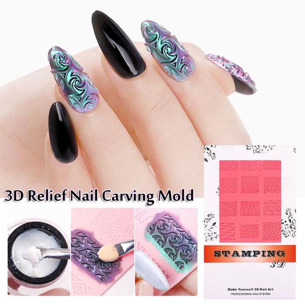 new 3d soft silicone nail carving mold sculpture stamping stencils environmentally relief nail art template manicure accessories, Silver;gold
new 3d soft silicone nail carving mold sculpture stamping stencils environmentally relief nail art template manicure accessories, Silver;gold