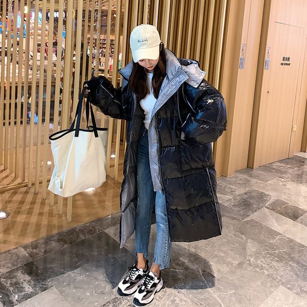 long puffer jacket fashion thicken oversize bright female winter down snow coat plaszcz 6jgn, Black
long puffer jacket fashion thicken oversize bright female winter down snow coat plaszcz 6jgn, Black