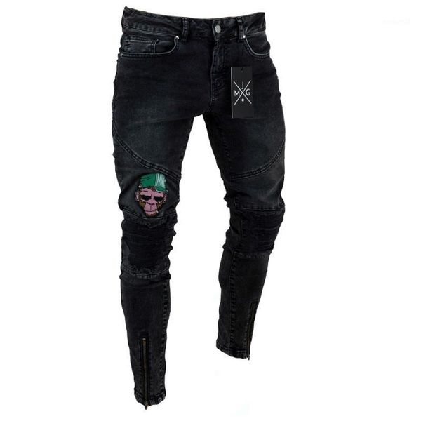 men's jeans black color high street fashion men's skinny fit ankle zipper hip hop men patches punk pants biker homme1, Blue
men's jeans black color high street fashion men's skinny fit ankle zipper hip hop men patches punk pants biker homme1, Blue