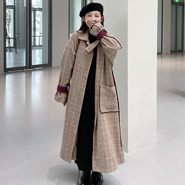 2021 new women's coat new winter of thick wool long korean plaid lapel single-breasted big pocket ladies jacket 11f lgak, Black
2021 new women's coat new winter of thick wool long korean plaid lapel single-breasted big pocket ladies jacket 11f lgak, Black