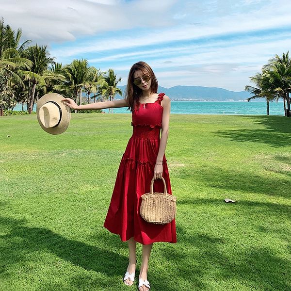 2020 summer one shoulder red hepburn style fake long style waist closedshoulder suspender sling dress red dress tcitq, Black;gray
2020 summer one shoulder red hepburn style fake long style waist closedshoulder suspender sling dress red dress tcitq, Black;gray