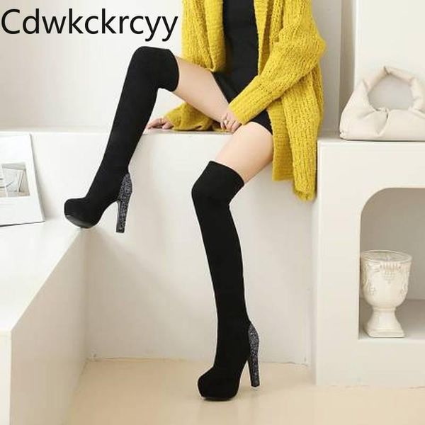 winter the new fashion round head high heels over the knee knight boots black sequins banquet overheight with women boots1
winter the new fashion round head high heels over the knee knight boots black sequins banquet overheight with women boots1