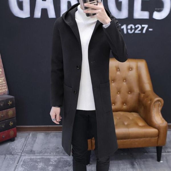 autumn and winter large size solid color hooded wool coat slim korean version long section single breasted men's clothing /m-5xl1, Black
autumn and winter large size solid color hooded wool coat slim korean version long section single breasted men's clothing /m-5xl1, Black