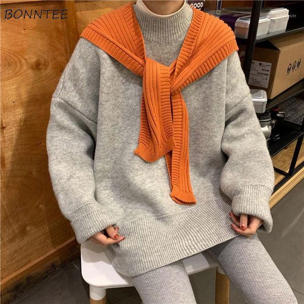 women's sweaters women pure simple basic classic college ulzzang teens knitwear all-match fall long sleeve daily trendy womens pullover, White;black
women's sweaters women pure simple basic classic college ulzzang teens knitwear all-match fall long sleeve daily trendy womens pullover, White;black