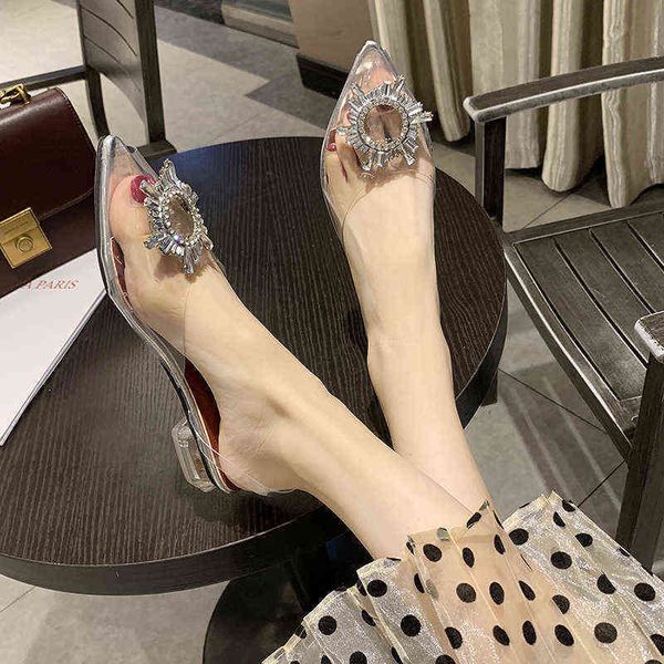 women's transparent low heels, baotou narrow pointed sandals in summer 2022, Black
women's transparent low heels, baotou narrow pointed sandals in summer 2022, Black