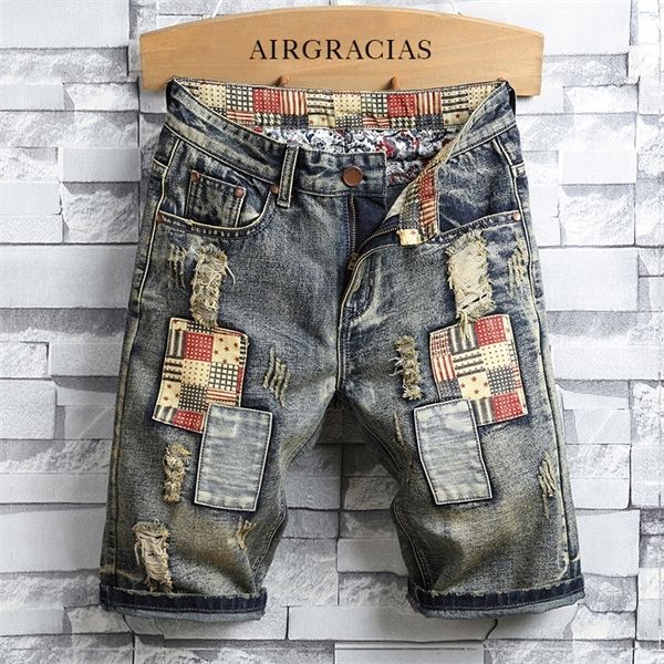 airgracias men ripped brand clothing bermuda retro short jeans cotton denim shorts male 2020 new size 28-40 q1103, White;black
airgracias men ripped brand clothing bermuda retro short jeans cotton denim shorts male 2020 new size 28-40 q1103, White;black