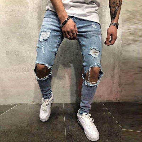 men's jeans hole plus size zipper vintage skinny stretch male hip hop trousers pencil pants men casual denim, Blue
men's jeans hole plus size zipper vintage skinny stretch male hip hop trousers pencil pants men casual denim, Blue