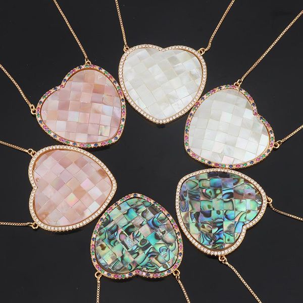 fashion women's pendant eu/us new shell love colorful cz pendant jewelry geometric heart necklaces, Silver
fashion women's pendant eu/us new shell love colorful cz pendant jewelry geometric heart necklaces, Silver