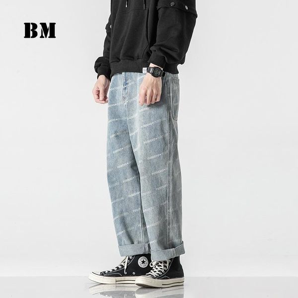 2021 spring japanese streetwear print jeans harajuku casual straight trousers men clothing fashion bottoms male, Blue
2021 spring japanese streetwear print jeans harajuku casual straight trousers men clothing fashion bottoms male, Blue
