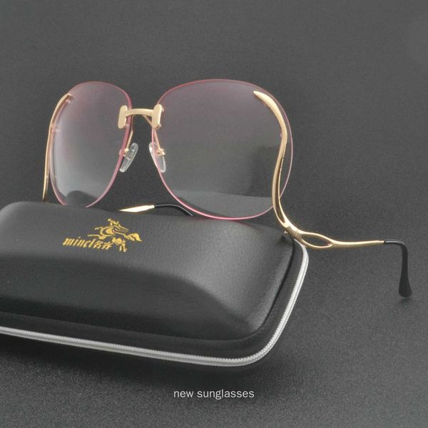 

sunglasses frameless women round weird womens brand designer cat shades for mirror female clear sun glasses nx, White;black