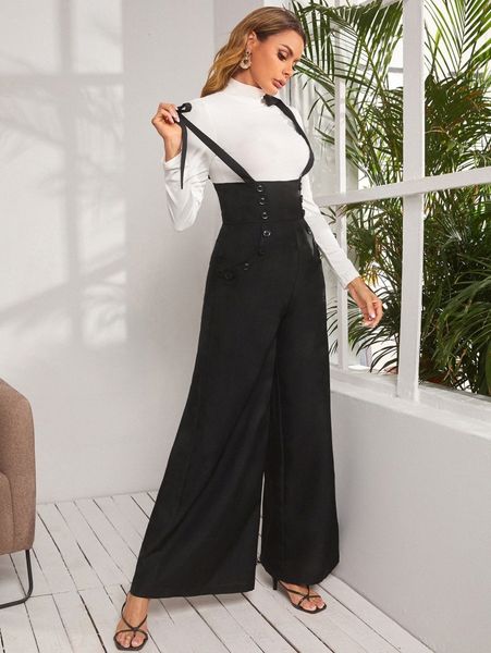 double breasted wide leg linen look suspender jumpsuit e2cg#, White 
double breasted wide leg linen look suspender jumpsuit e2cg#, White