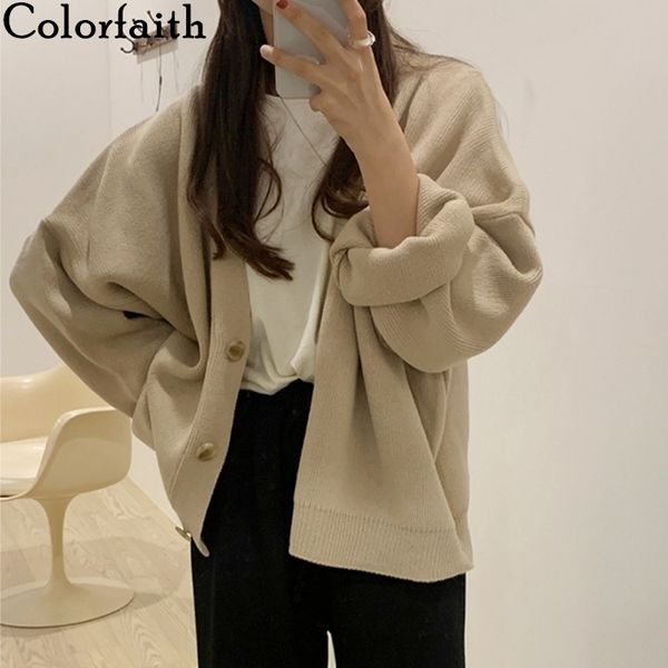colorfaith new autumn winter women's sweaters v-neck buttons cardigans oversize fashionable korean lady knitwears swc18190 y200915, White;black
colorfaith new autumn winter women's sweaters v-neck buttons cardigans oversize fashionable korean lady knitwears swc18190 y200915, White;black