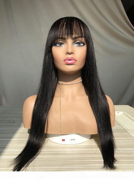 human hair wigs bang wig without closure virgin unprocessed hair wig factory wholesale price, Black;brown
human hair wigs bang wig without closure virgin unprocessed hair wig factory wholesale price, Black;brown