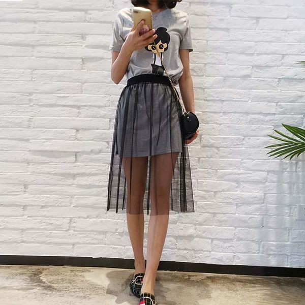 2019 new single-layer see-through mesh skirt transparent gauze casual elegant knee-length black white high waist elastic skirt
2019 new single-layer see-through mesh skirt transparent gauze casual elegant knee-length black white high waist elastic skirt