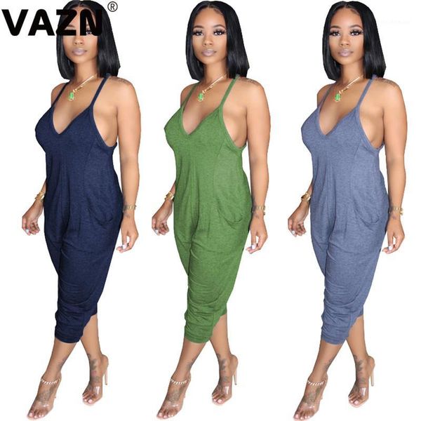 vazn young 2020 summer lady 3 colors solid calf-length jumpsuit spaghetti strap pockets harem pants fashion jumpsuit1, Black;white
vazn young 2020 summer lady 3 colors solid calf-length jumpsuit spaghetti strap pockets harem pants fashion jumpsuit1, Black;white
