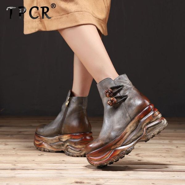 tpcr new fashion real cowhide boot women personality anti-skid retro vintage woman single boots casual black wedge heel platform
tpcr new fashion real cowhide boot women personality anti-skid retro vintage woman single boots casual black wedge heel platform