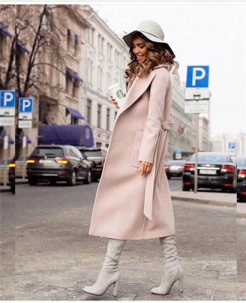elegant long women's coat lapel 2 pockets belted jackets solid color coats female outerwear single breasted coats, Black
elegant long women's coat lapel 2 pockets belted jackets solid color coats female outerwear single breasted coats, Black