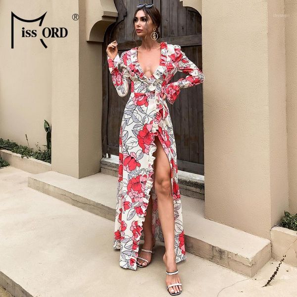 missord deep v neck floral print boho beach dress women holiday high split maxi dress female long sleeve party m05811, Black;gray
missord deep v neck floral print boho beach dress women holiday high split maxi dress female long sleeve party m05811, Black;gray