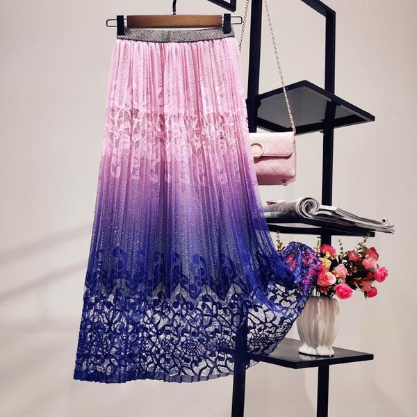 2020 spring women fashion lace crochet skirts floral high waist hollow out ladies a-line summer pleated mid-calf skirt, Black
2020 spring women fashion lace crochet skirts floral high waist hollow out ladies a-line summer pleated mid-calf skirt, Black