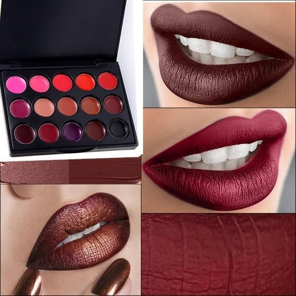 lip gloss lipsticks palette waterproof long lasting pigment gothic style black purple 15 color makeup
lip gloss lipsticks palette waterproof long lasting pigment gothic style black purple 15 color makeup