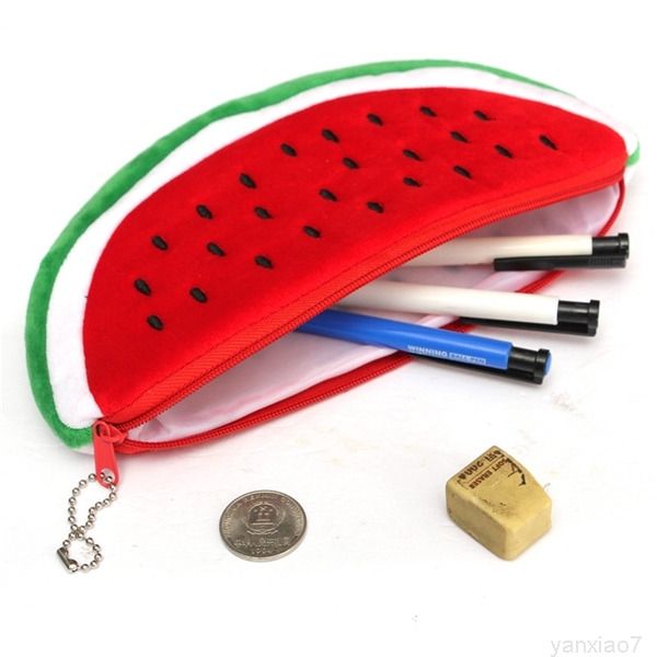 plush watermelon case women cosmetics purse wallet holder pouch practical school student office pencil bags
plush watermelon case women cosmetics purse wallet holder pouch practical school student office pencil bags