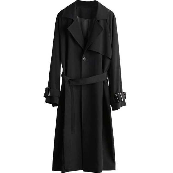 women's trench coats temperament windbreaker 2021 mid-length loose korean british style drape black ladies spring autumn long coat g655, Tan;black
women's trench coats temperament windbreaker 2021 mid-length loose korean british style drape black ladies spring autumn long coat g655, Tan;black
