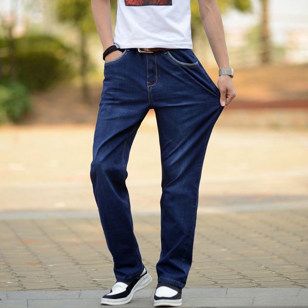autumn and winter men's jeans loose straight elastic casual fattening oversize wide leg pants, Blue
autumn and winter men's jeans loose straight elastic casual fattening oversize wide leg pants, Blue