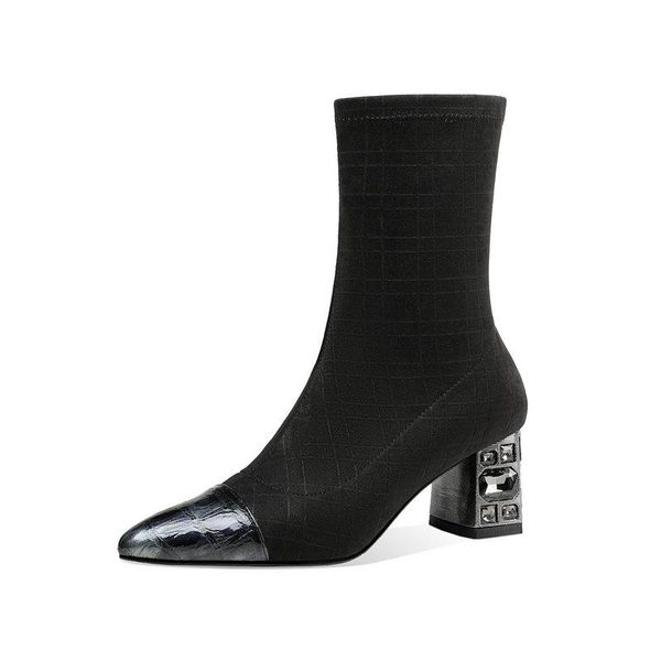 fashion suede leather women mid-calf boots autumn winter high heels shoes women night club party shoes woman, Black
fashion suede leather women mid-calf boots autumn winter high heels shoes women night club party shoes woman, Black