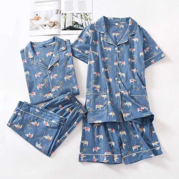 summer print pajamas couple pajamas set 100% cotton short sleeve shorts homewear suit1, Black;red
summer print pajamas couple pajamas set 100% cotton short sleeve shorts homewear suit1, Black;red