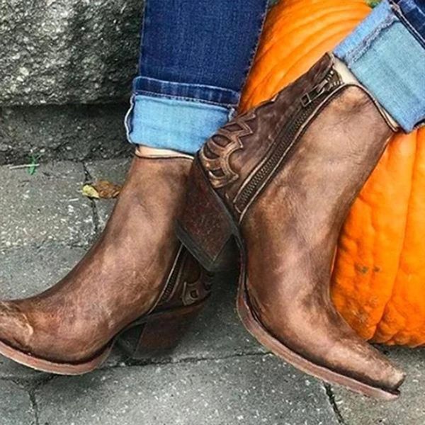 leather boots women genuine pointed toe ankle boots thick square heel slip on western cowboy shoes women 2020, Black
leather boots women genuine pointed toe ankle boots thick square heel slip on western cowboy shoes women 2020, Black