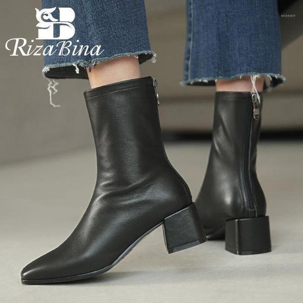 rizabina woman high heel boots real leather thick heel winter shoes woman fashion elegant ankle boots size 34-391, Black
rizabina woman high heel boots real leather thick heel winter shoes woman fashion elegant ankle boots size 34-391, Black