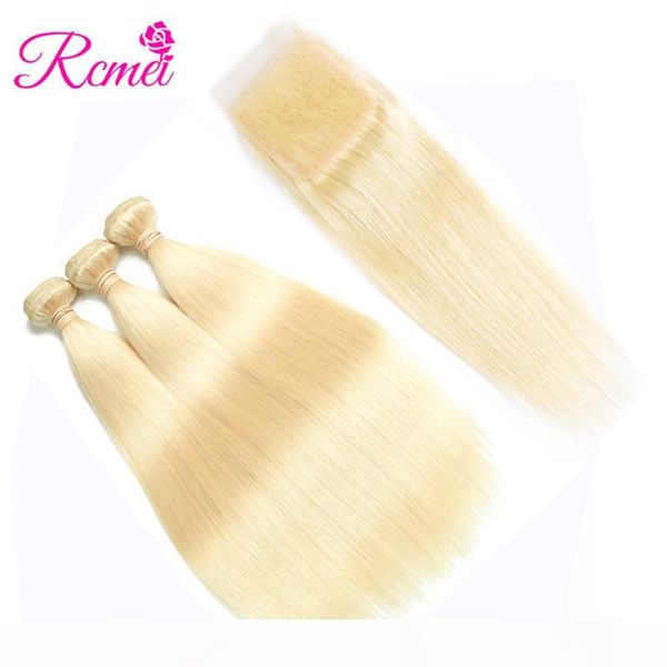 rcmei 613 blonde malaysian straight human hair 3 bundles with 4*4 lace closure good quality 100% human hair weaving ing, Black;brown
rcmei 613 blonde malaysian straight human hair 3 bundles with 4*4 lace closure good quality 100% human hair weaving ing, Black;brown