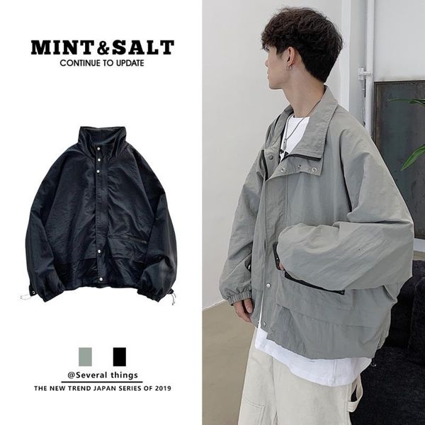 men's jackets autumn jacket fashion solid color casual large pocket stand collar man streetwear loose hip hop bomber men, Black;brown
men's jackets autumn jacket fashion solid color casual large pocket stand collar man streetwear loose hip hop bomber men, Black;brown