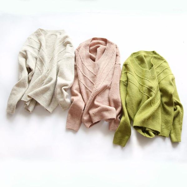 autumn winter knitting fashion retro sweater for women korea casual long women v-neck sweater loose boyfriend pullovers1, White;black
autumn winter knitting fashion retro sweater for women korea casual long women v-neck sweater loose boyfriend pullovers1, White;black