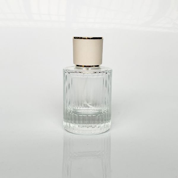 50ml round vertical stripes clear glass perfume bottle spray pump 
50ml round vertical stripes clear glass perfume bottle spray pump