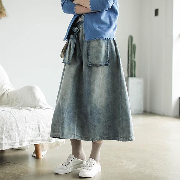 skirts johnature 2021 autumn korean denim skirt solid color leisure fashion big pocket comfortable all-match women long, Black
skirts johnature 2021 autumn korean denim skirt solid color leisure fashion big pocket comfortable all-match women long, Black