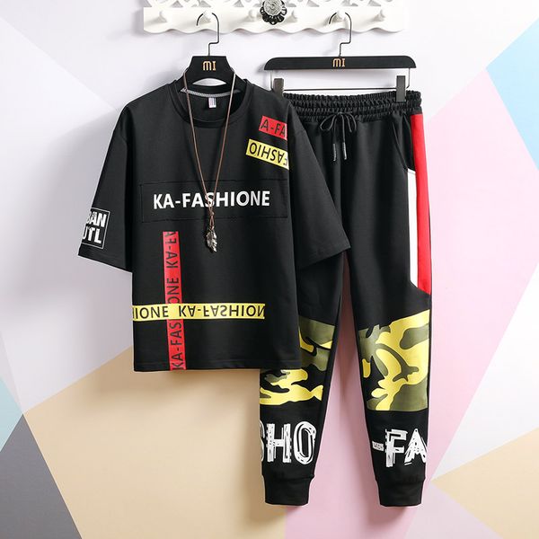 men's japanese streetwear sets men patchwork print t-shirt sweatpants hip hop korean clothes kg-41, Gray
men's japanese streetwear sets men patchwork print t-shirt sweatpants hip hop korean clothes kg-41, Gray