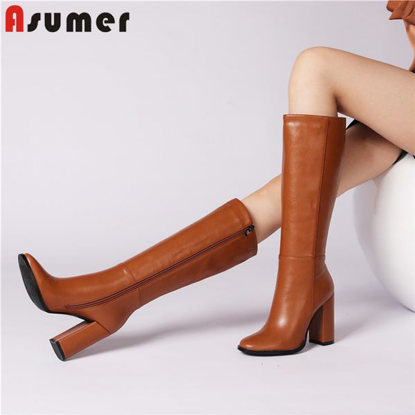 asumer 2020 new arrive women knee high boots round toe zip autumn winter vintage high heel shoes fashion long boots ladies lj201130, Black
asumer 2020 new arrive women knee high boots round toe zip autumn winter vintage high heel shoes fashion long boots ladies lj201130, Black
